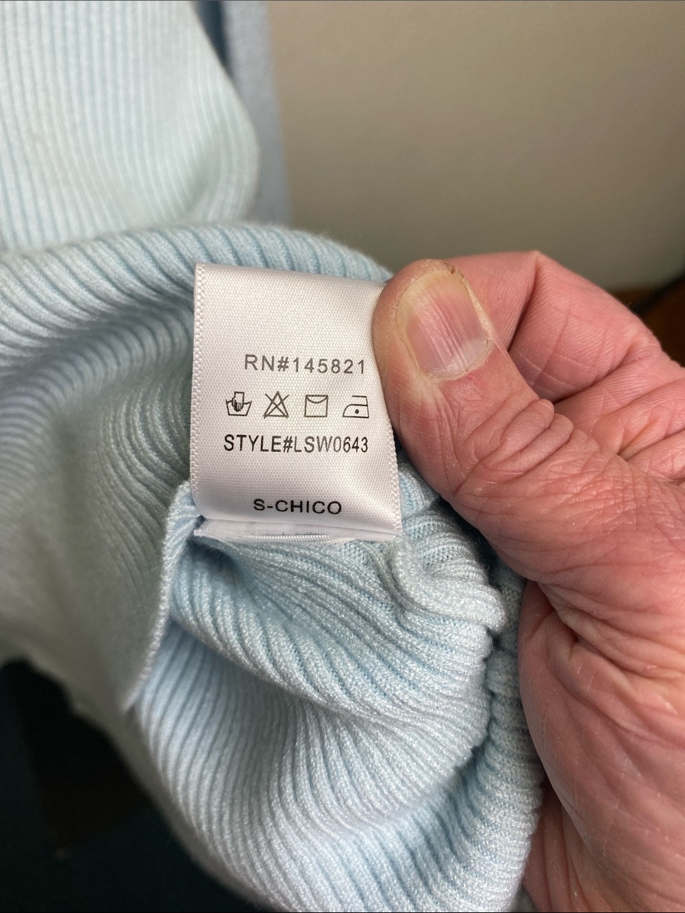 Listicle Pale Blue Scoop Neck Ribbed Hem Drawstring Top - Picture 9 of 9
